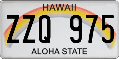 HI license plate ZZQ975