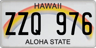 HI license plate ZZQ976