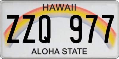 HI license plate ZZQ977