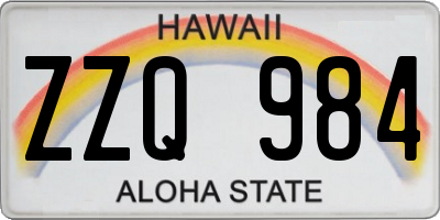 HI license plate ZZQ984