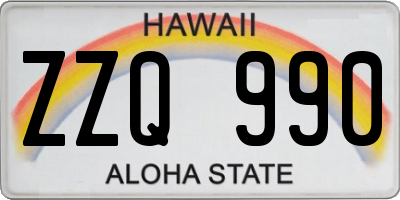 HI license plate ZZQ990