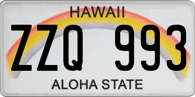 HI license plate ZZQ993