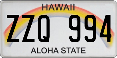 HI license plate ZZQ994