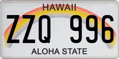 HI license plate ZZQ996