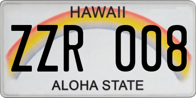 HI license plate ZZR008