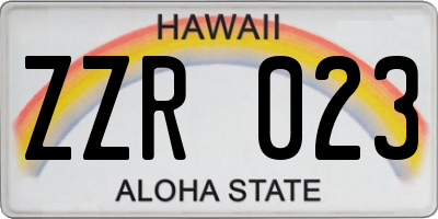 HI license plate ZZR023