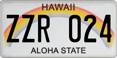 HI license plate ZZR024