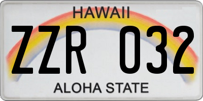 HI license plate ZZR032