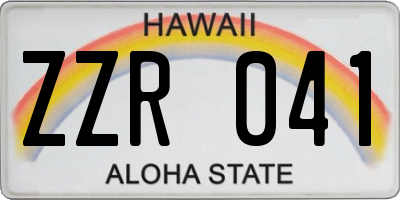 HI license plate ZZR041