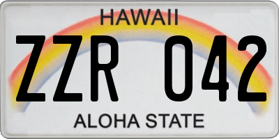 HI license plate ZZR042