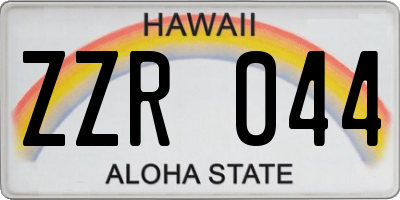 HI license plate ZZR044