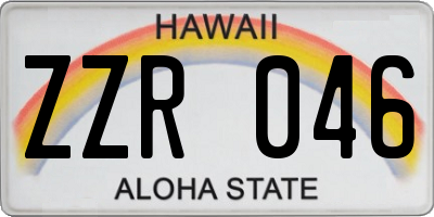 HI license plate ZZR046