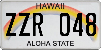 HI license plate ZZR048