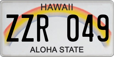 HI license plate ZZR049