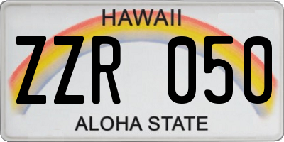 HI license plate ZZR050