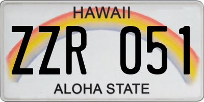 HI license plate ZZR051