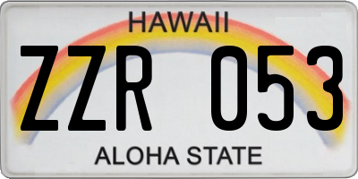 HI license plate ZZR053