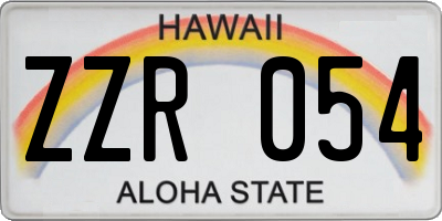 HI license plate ZZR054