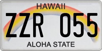 HI license plate ZZR055