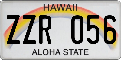 HI license plate ZZR056