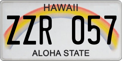 HI license plate ZZR057