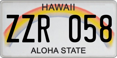 HI license plate ZZR058