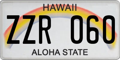 HI license plate ZZR060