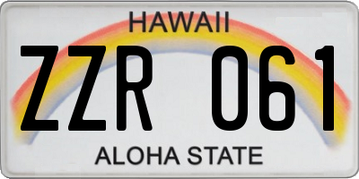 HI license plate ZZR061