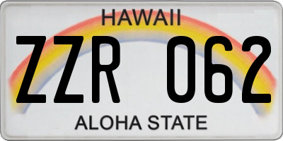 HI license plate ZZR062