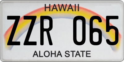 HI license plate ZZR065