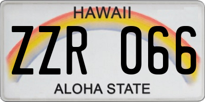 HI license plate ZZR066