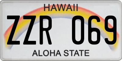 HI license plate ZZR069