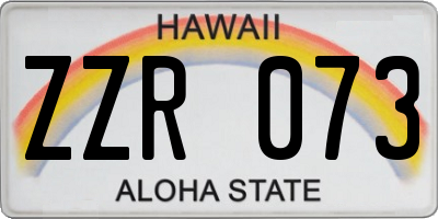 HI license plate ZZR073