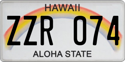 HI license plate ZZR074