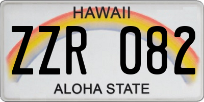 HI license plate ZZR082