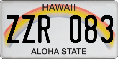 HI license plate ZZR083