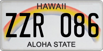 HI license plate ZZR086