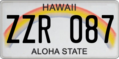 HI license plate ZZR087