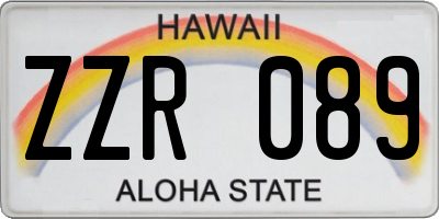 HI license plate ZZR089