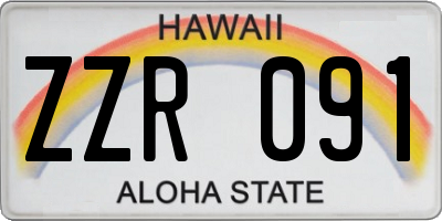 HI license plate ZZR091