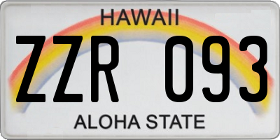 HI license plate ZZR093