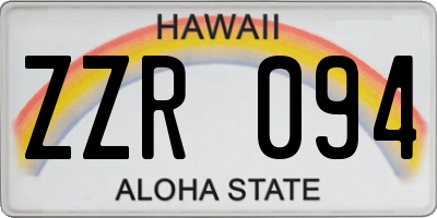 HI license plate ZZR094