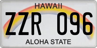 HI license plate ZZR096