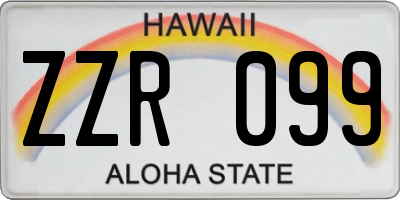 HI license plate ZZR099