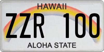 HI license plate ZZR100