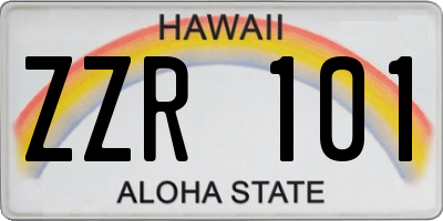 HI license plate ZZR101