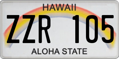 HI license plate ZZR105