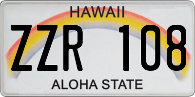 HI license plate ZZR108