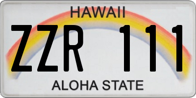 HI license plate ZZR111