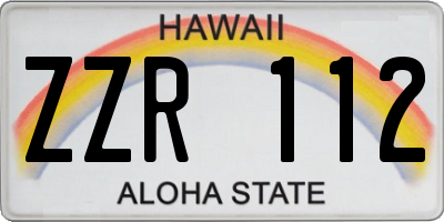 HI license plate ZZR112